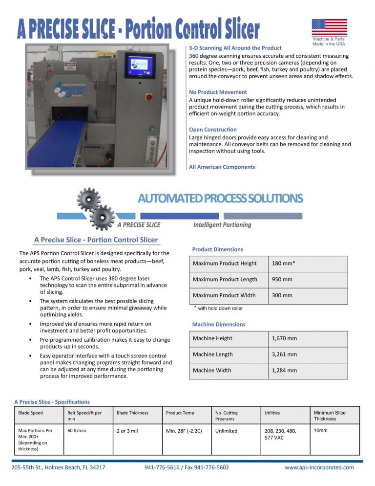 AEW A Precise Slice – Portion Control Slicer Brochure
