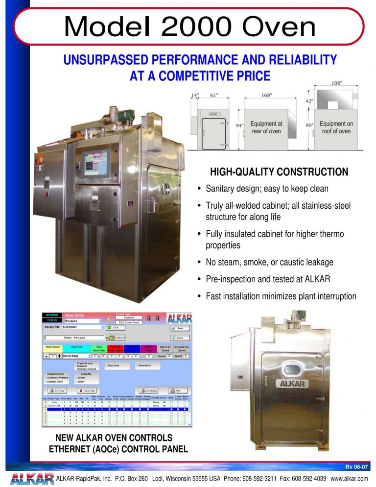 Alkar 2000 Oven Brochure