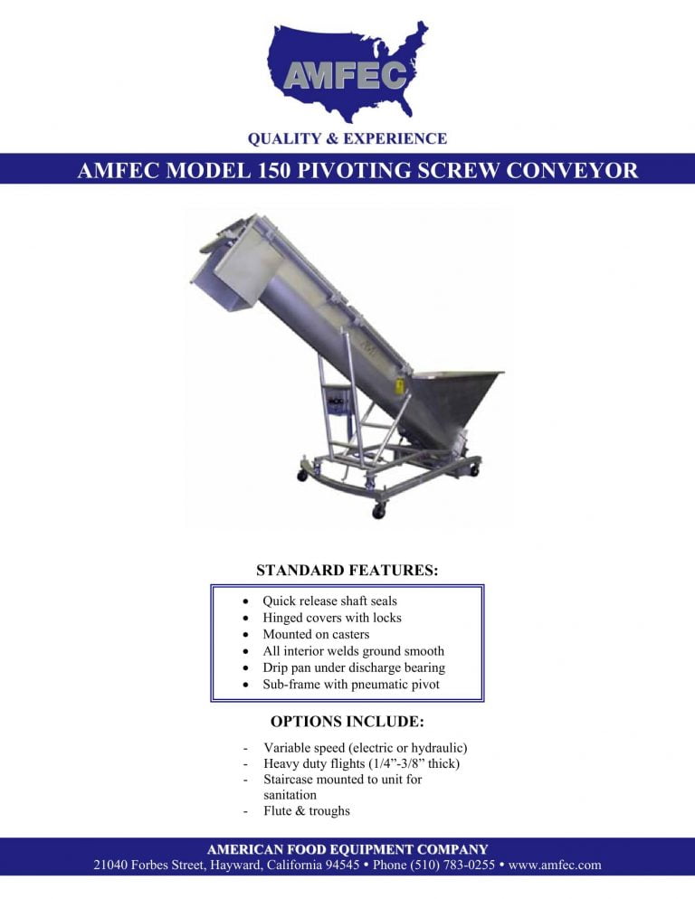 AMFEC 150 Pivoting Screw Conveyor Brochure