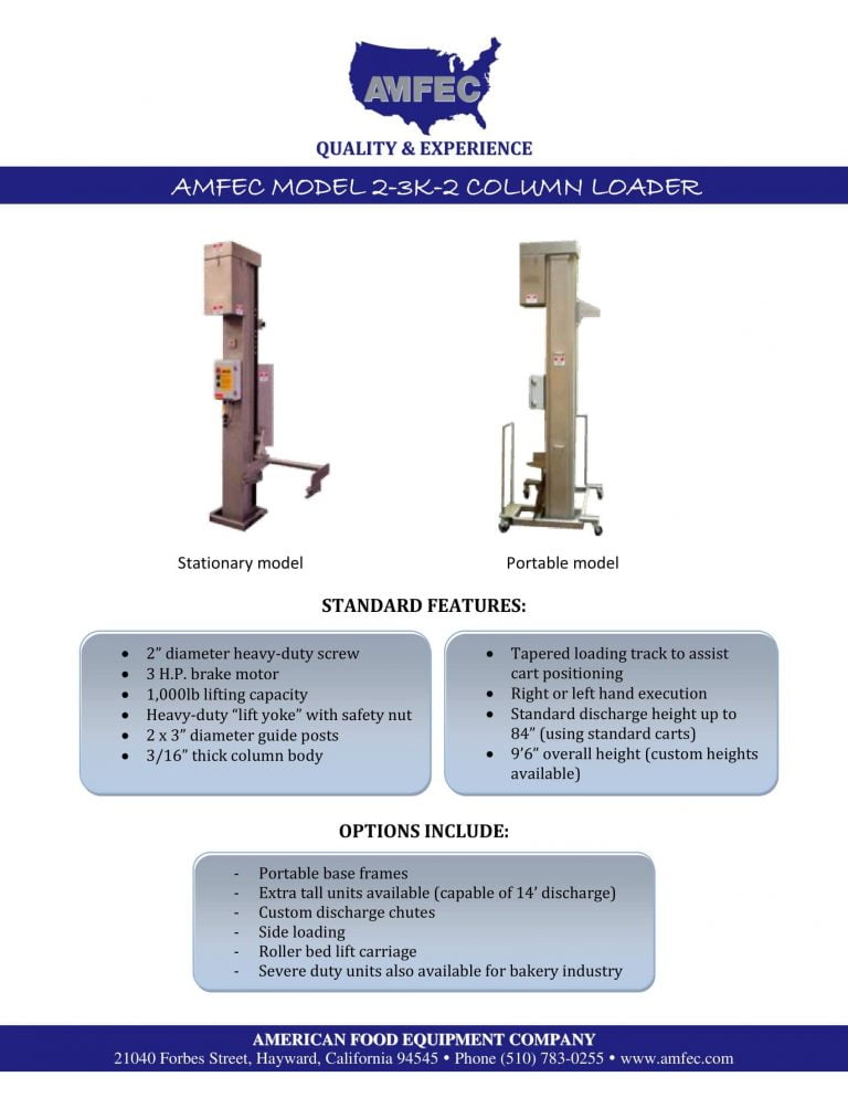 AMFEC 2-3K-2 Column Loader Brochure
