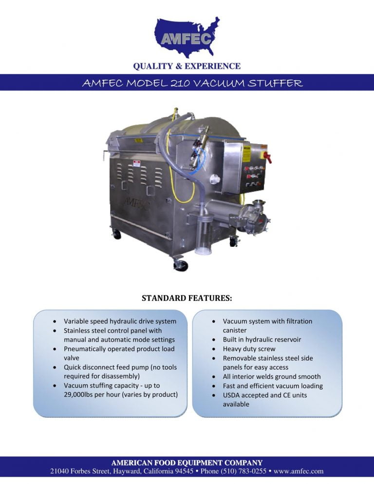 AMFEC 210 Vacuum Stuffer Brochure