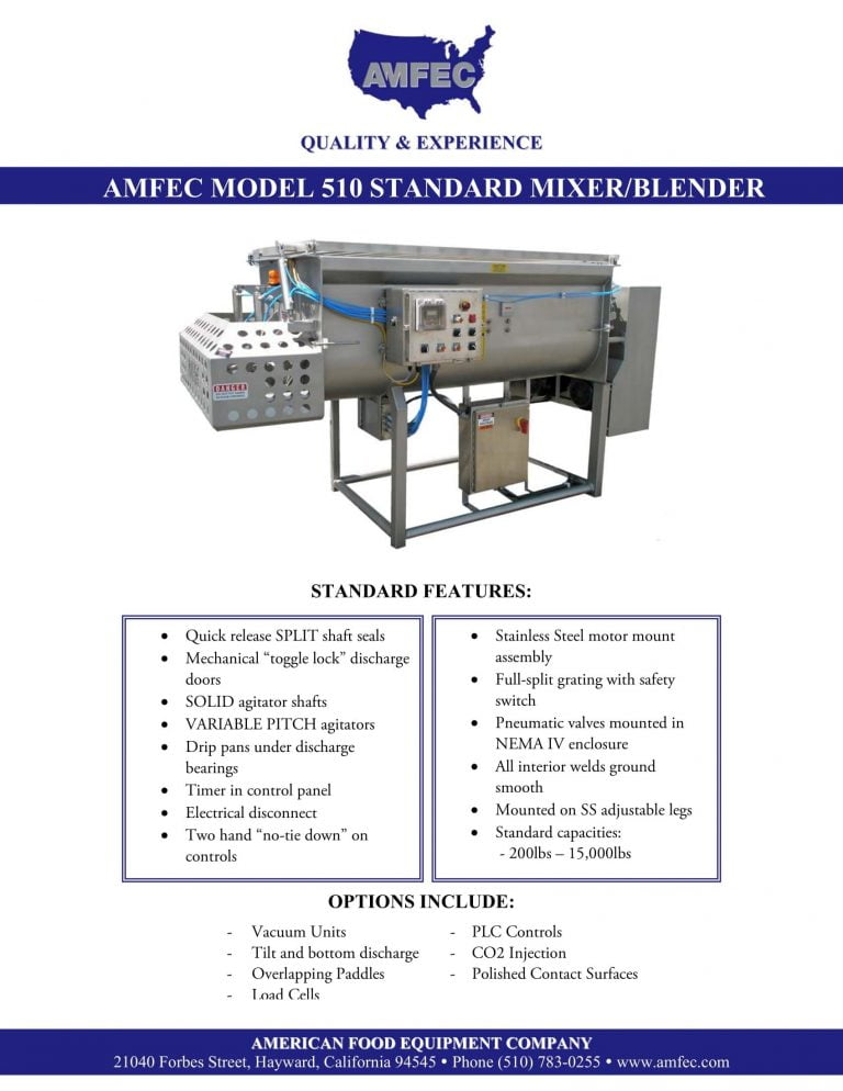 AMFEC 510 Standard Mixer/Blender Brochure