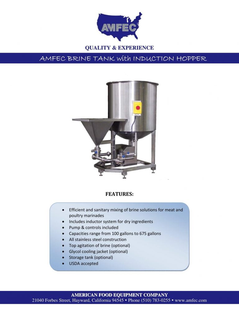 AMFEC Brine Tank With Induction Hopper Brochure