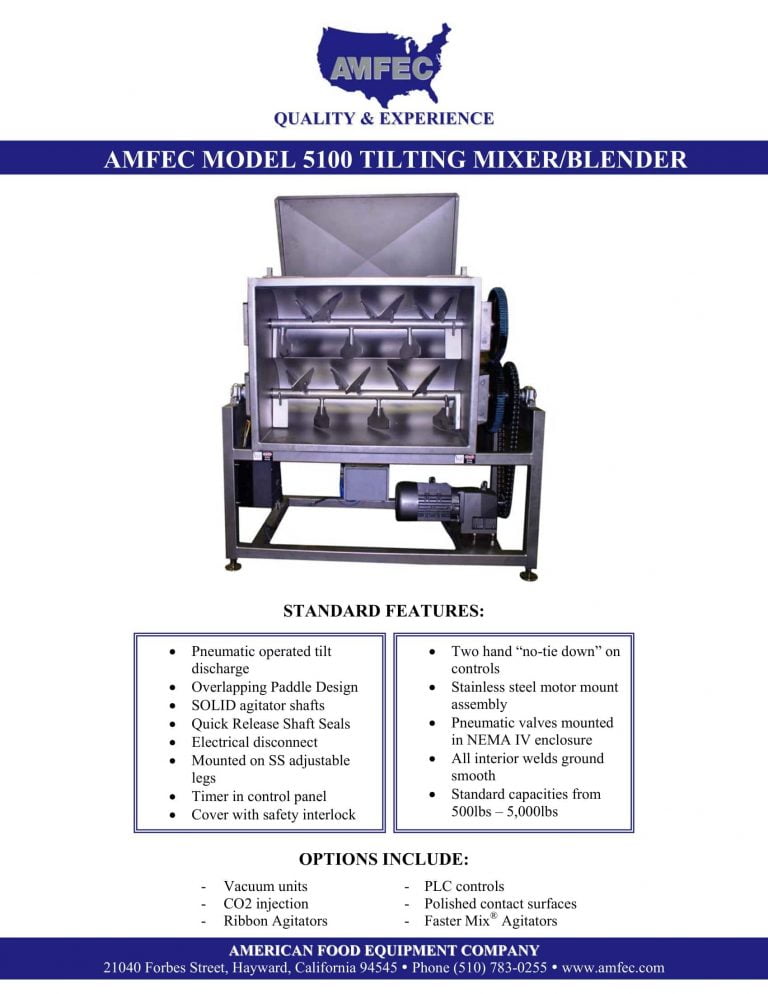 AMFEC 5100 Tilting Mixer/Blender Brochure