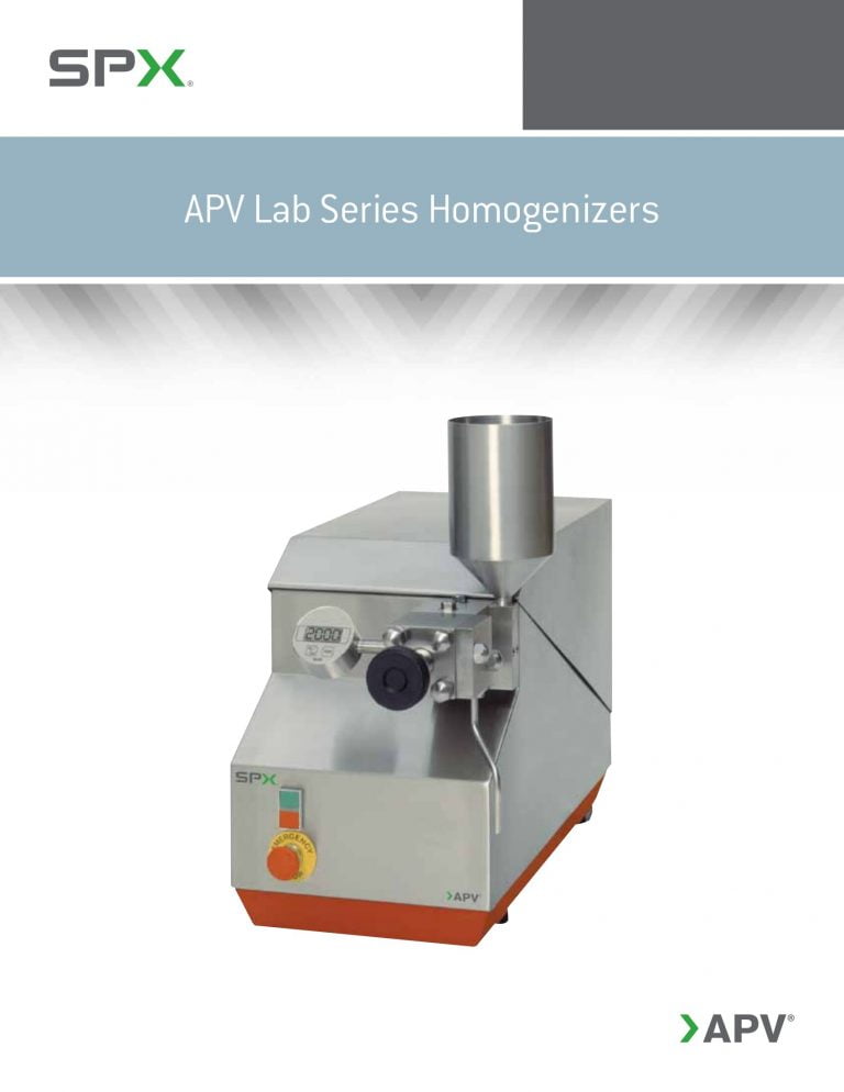 APV SPX Lab Series Homogenizers Brochure