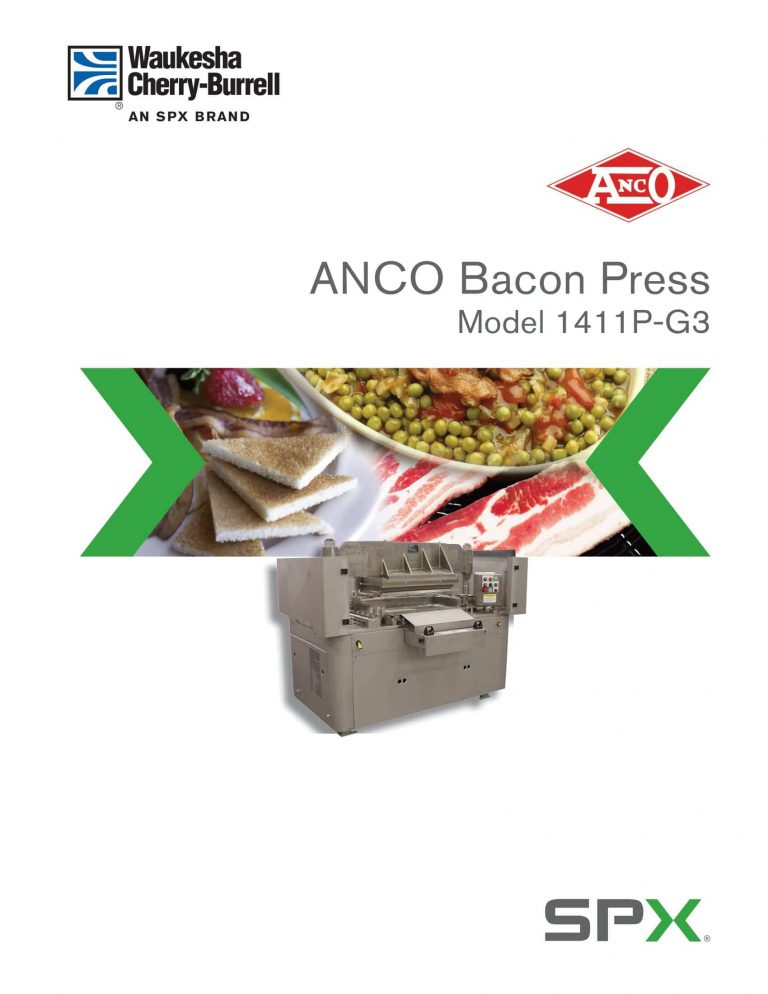 Anco 1411P-G3 Bacon Press Brochure