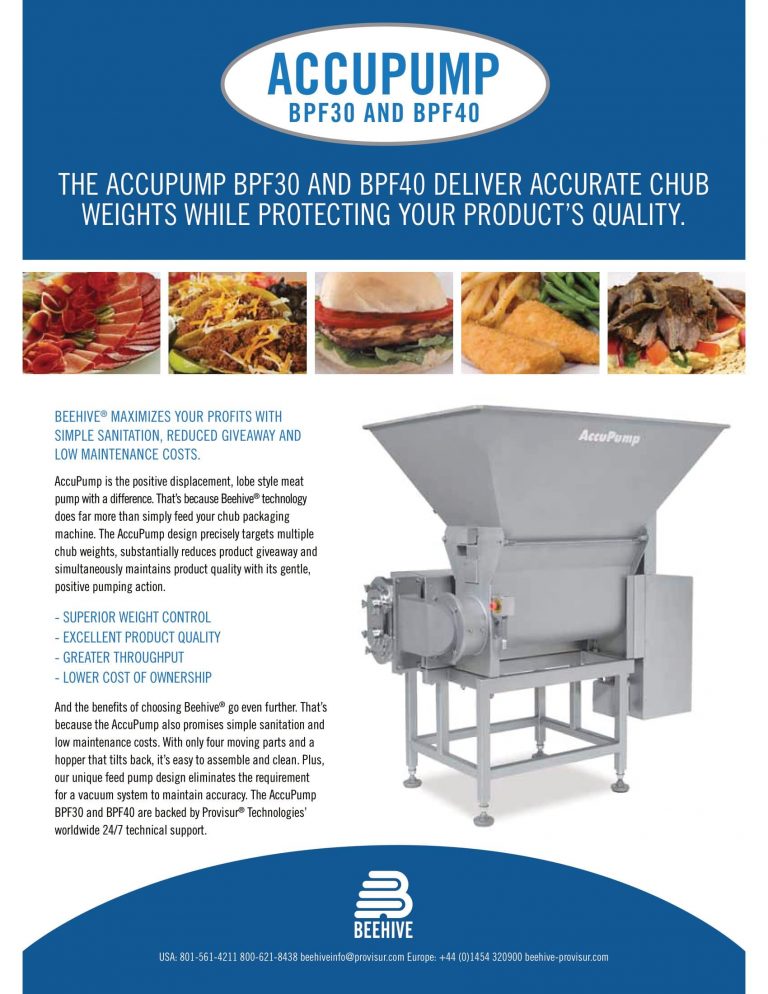 Beehive BPF30 And BPF40 Accupump Brochure