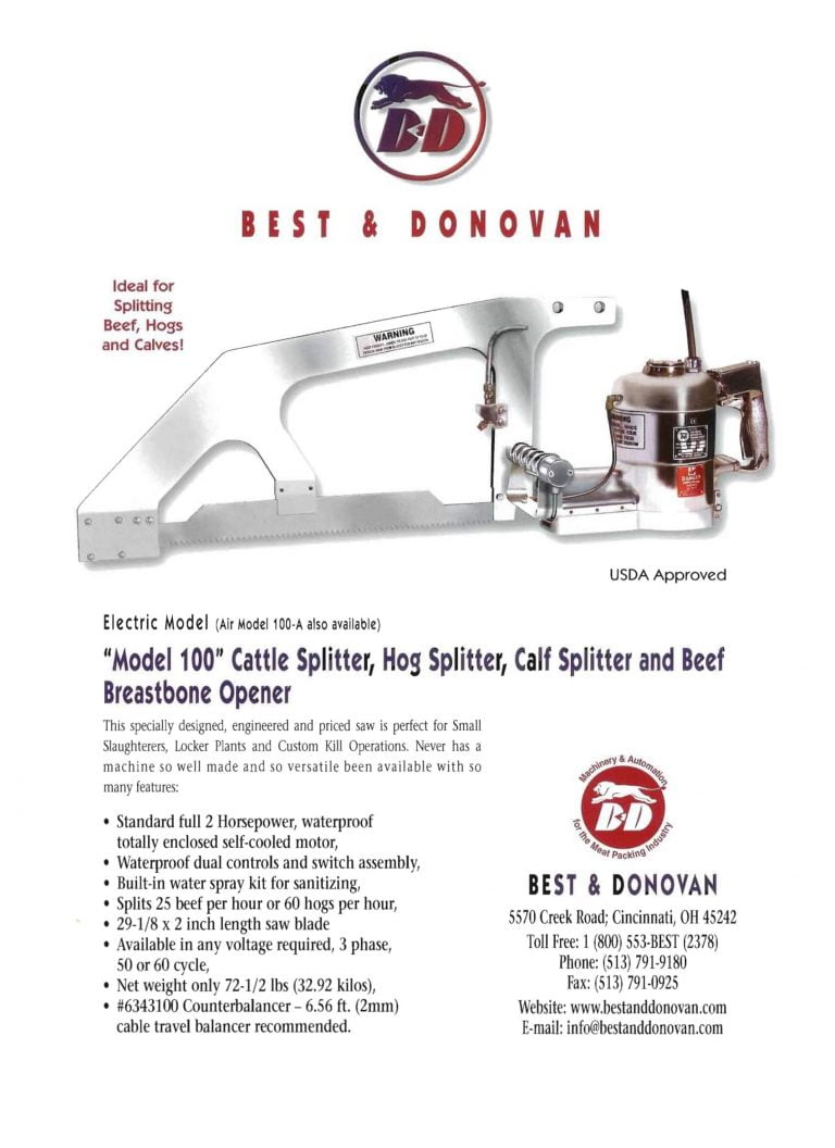 Best And Donovan 100 Saw Brochure