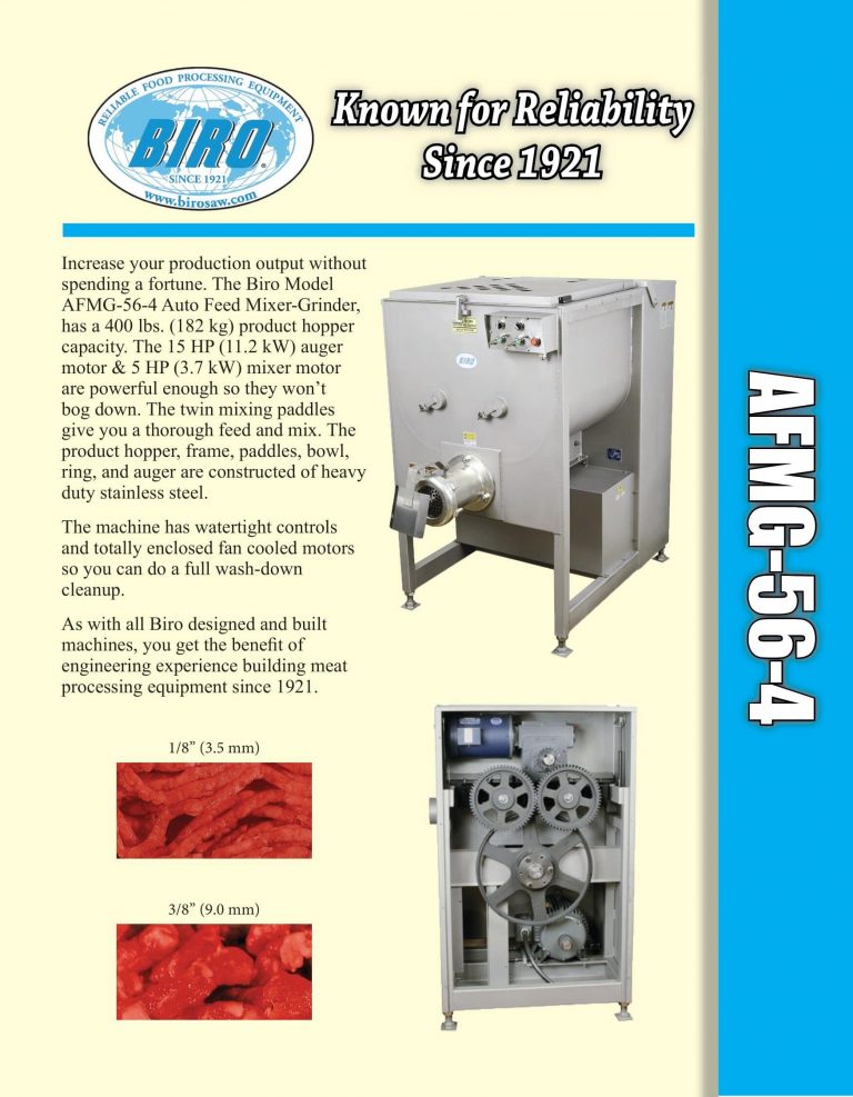 Biro AFMG-56-4 Auto-Feed Mixer-Grinder Brochure