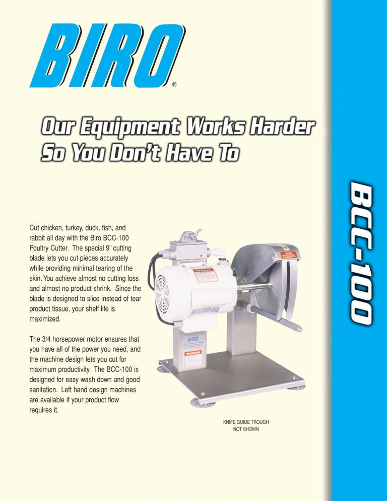 Biro BCC-100 Poultry Cutter Brochure