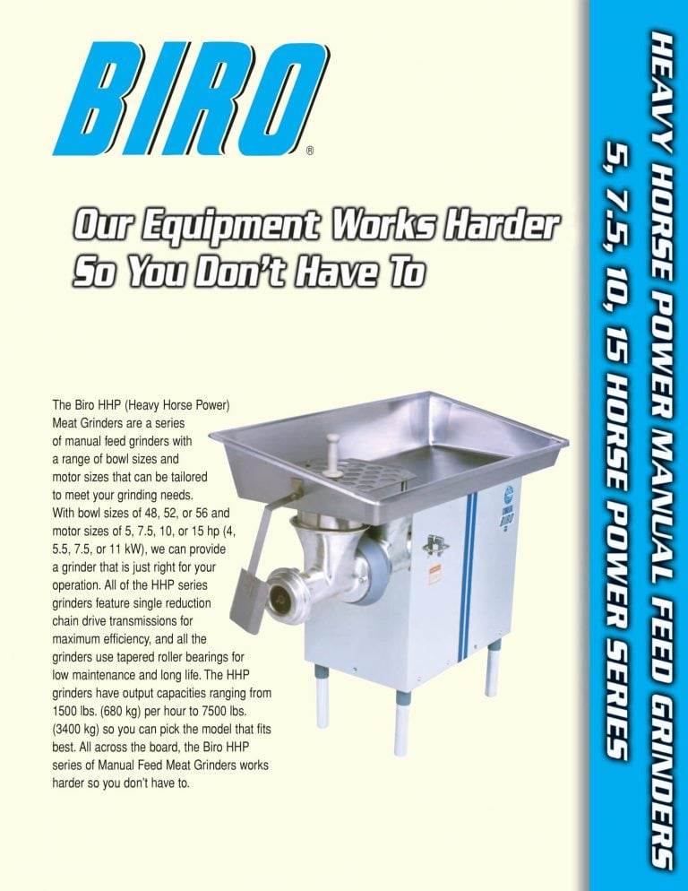 Biro HHP Meat Grinders Brochure