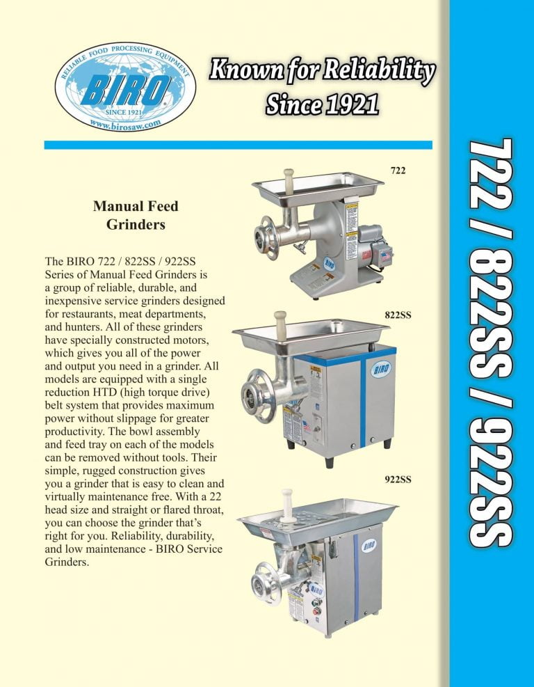 Biro Manual Feed Grinders Brochure