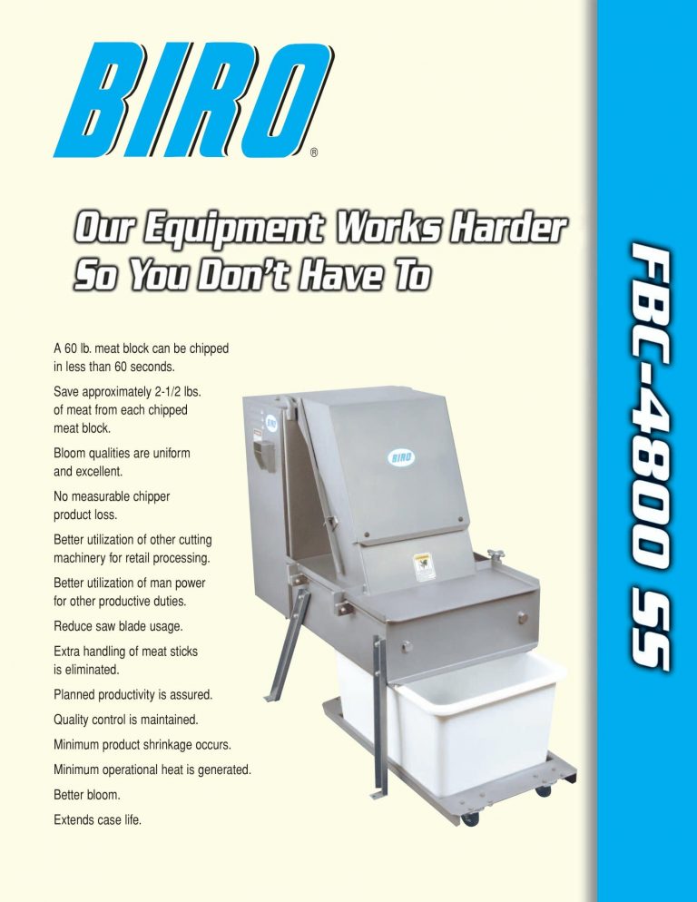 Biro FBC-4800 SS Tempered Frozen Block Chipper Brochure