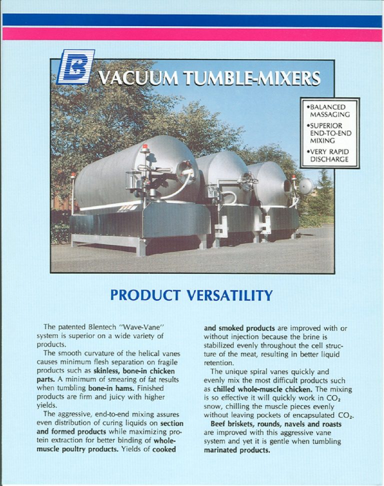 Blentech Vacuum Tumbler-Mixers Brochure