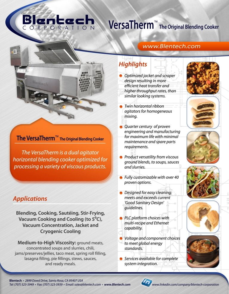 Blentech VersaTherm Brochure