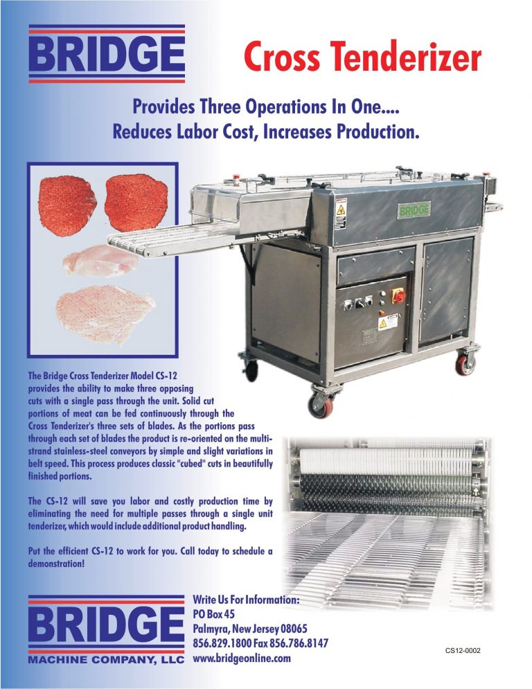 Bridge CS-12 Cross Tenderizer Brochure