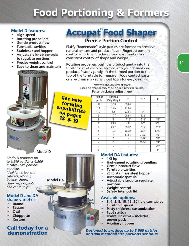 Bridge Food Portioning And Formers Brochure