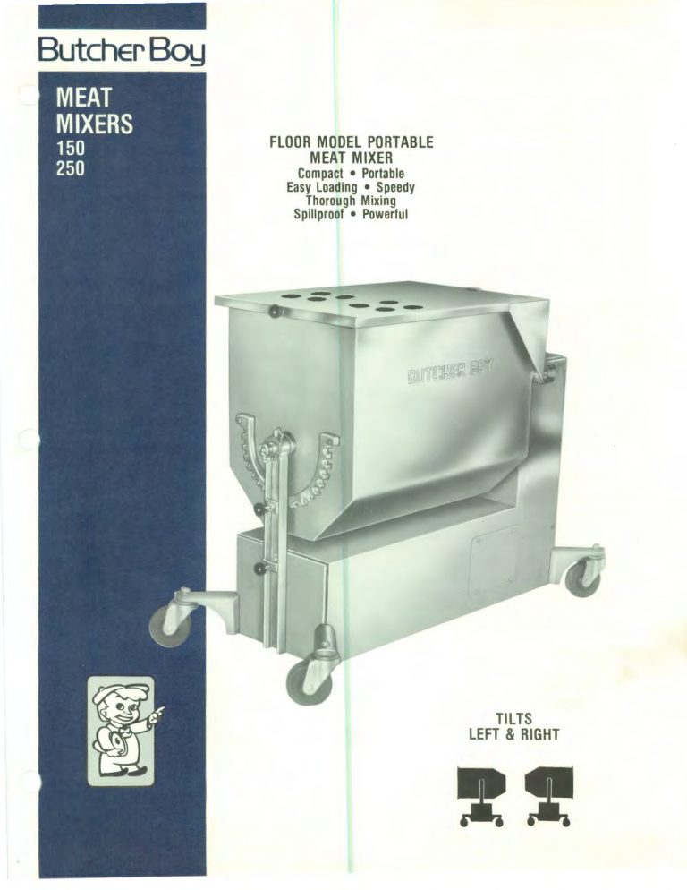 Butcher Boy 150/250 Meat Mixers Brochure