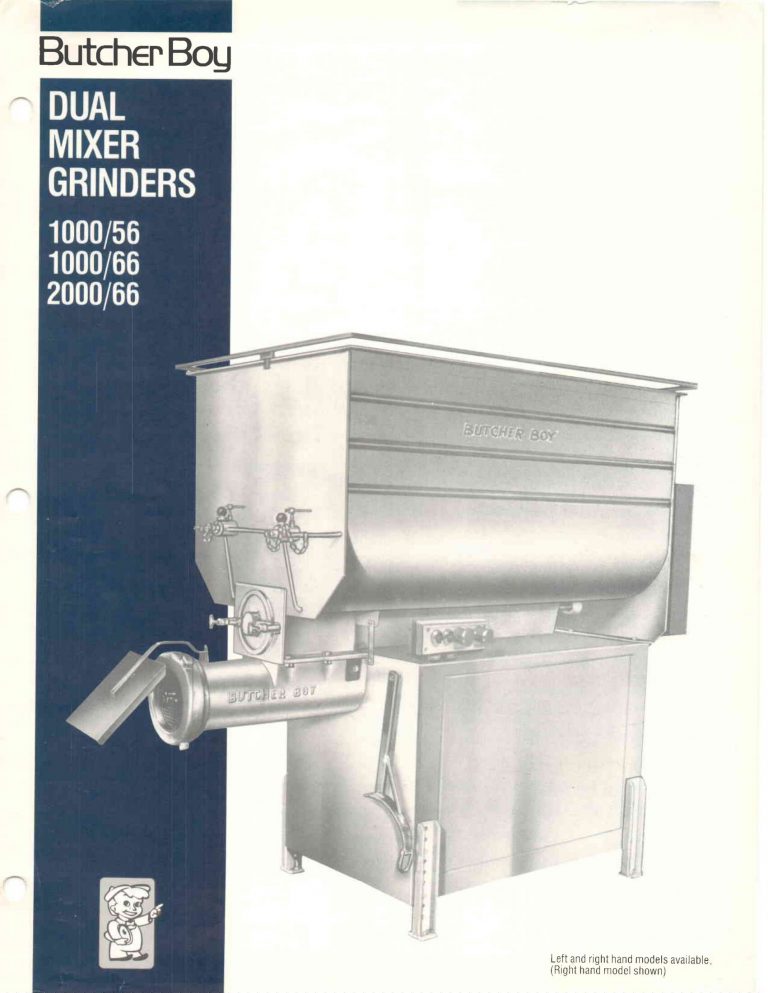Butcher Boy 1000/56, 1000/66 & 2000/66 Dual Mixer Grinders Brochure