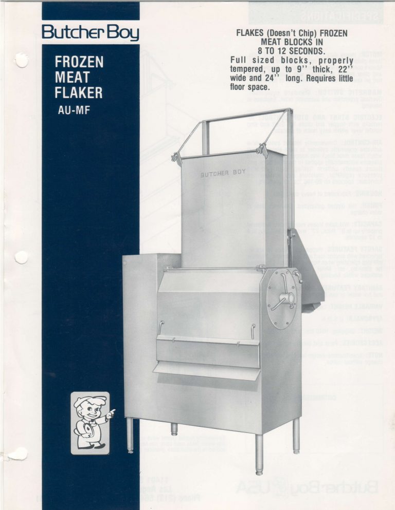 Butcher Boy AU-MF Frozen Meat Flaker Brochure