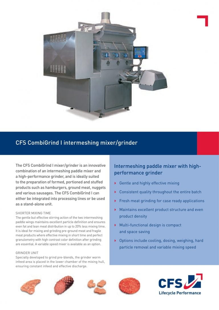 CFS CombiGrind I Intermeshing Mixer/Grinder Brochure