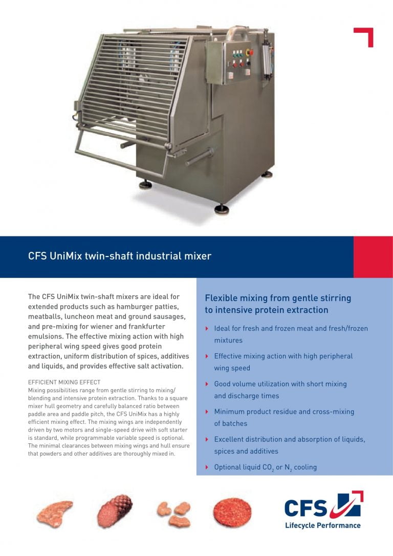 CFS UniMix Twin-Shaft Industrial Mixer Brochure