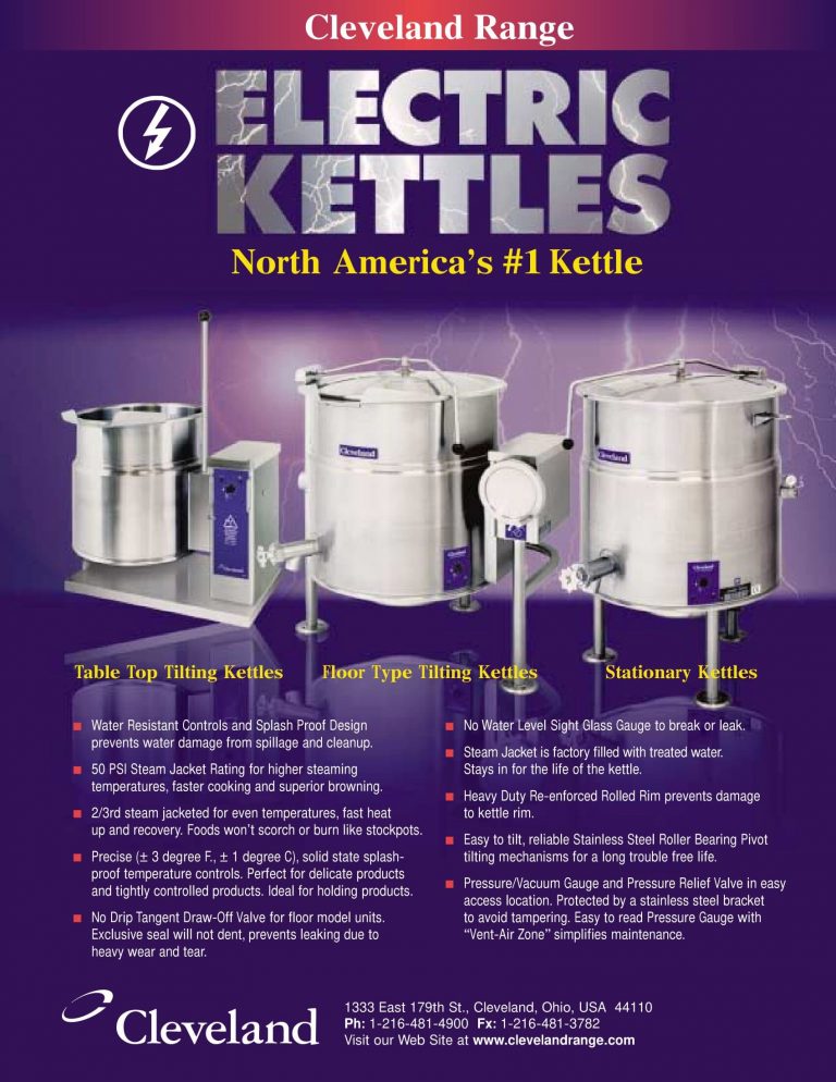 Cleveland Electric Kettles Brochure