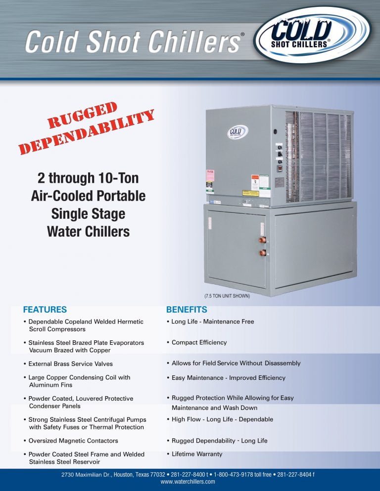 Cold Shot Single Stage Water Chillers Brochure