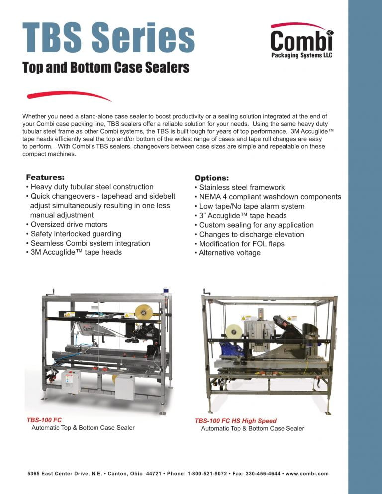 Combi Top And Bottom Case Sealers TBS Series Brochure