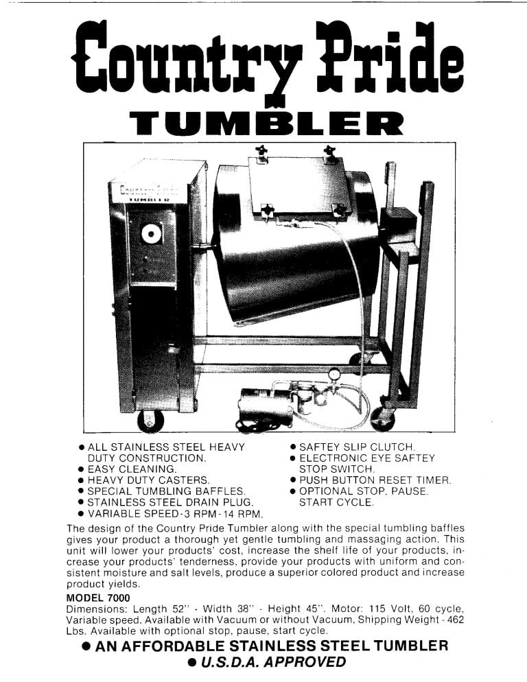 Country Pride 3000 And 7000 Tumbler Brochure