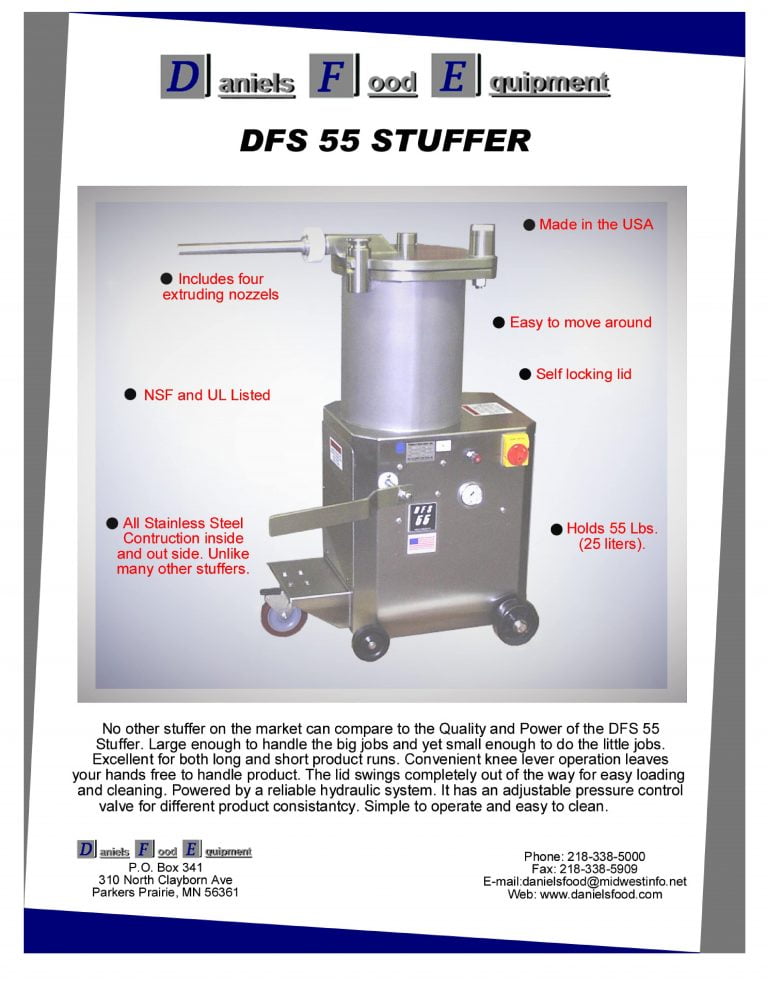 Daniels Food Equipment DFS 55 Stuffer Brochure