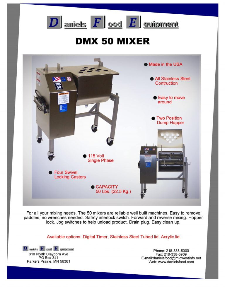 Daniels Food Equipment DMX 50 Mixer Brochure