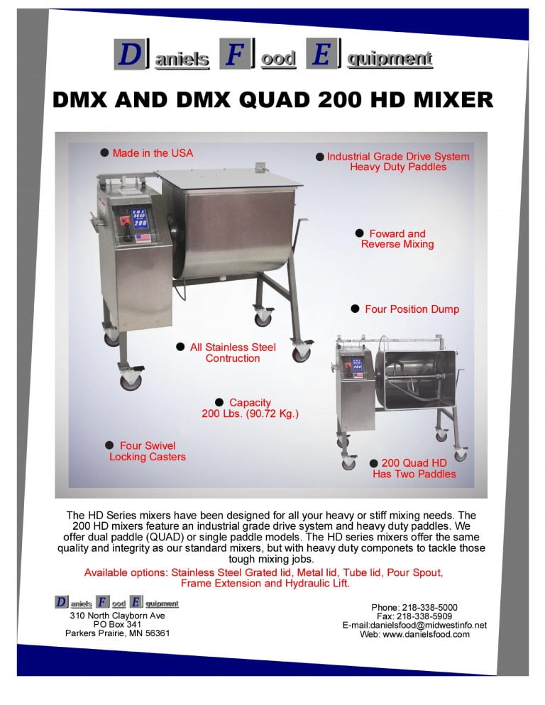 Daniels Food Equipment DMX And DMX Quad 200 HD Mixer Brochure