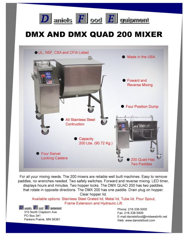 Daniels Food Equipment DMX And DMX Quad 200 Mixer Brochure