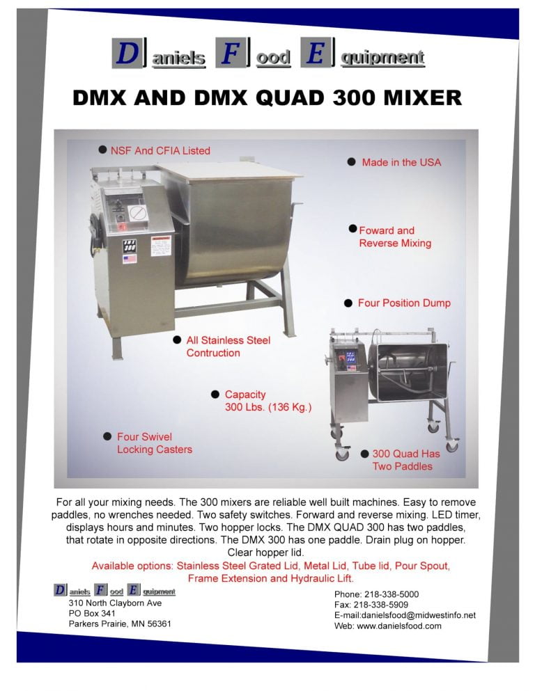 Daniels Food Equipment DMX And DMX Quad 300 Mixer Brochure