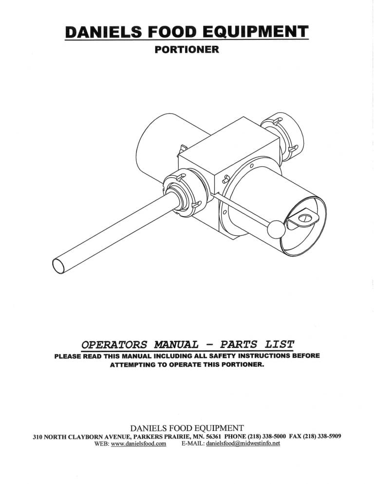 Daniels Food Equipment Portioner Brochure