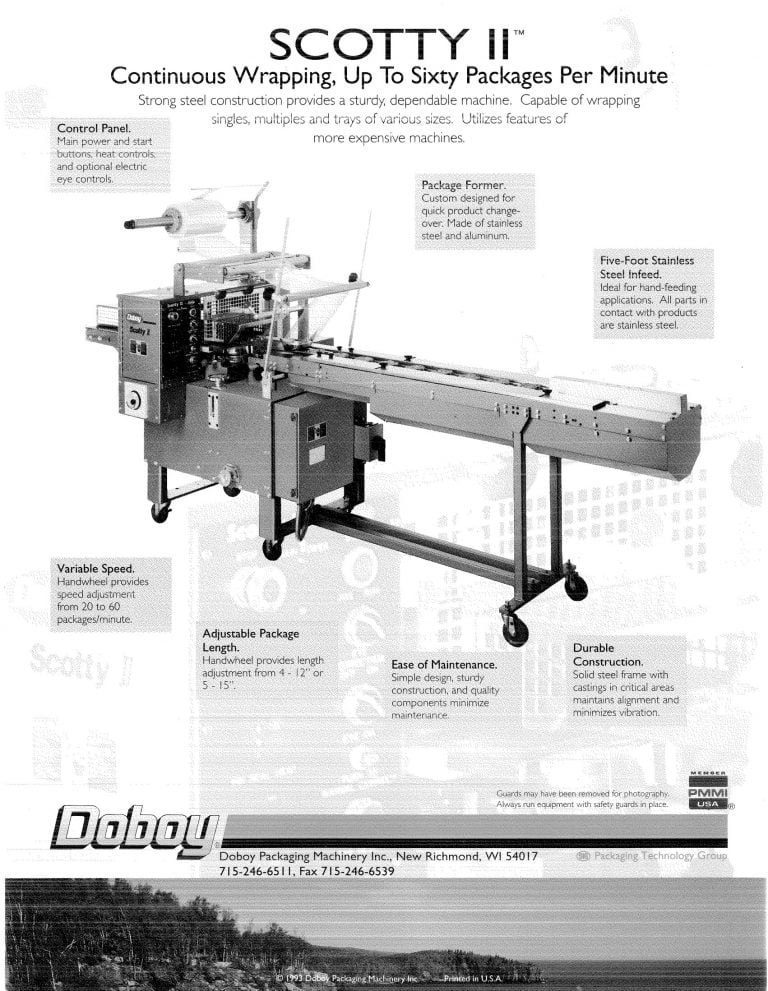 Doboy Scotty II Horizontal Wrapper Brochure
