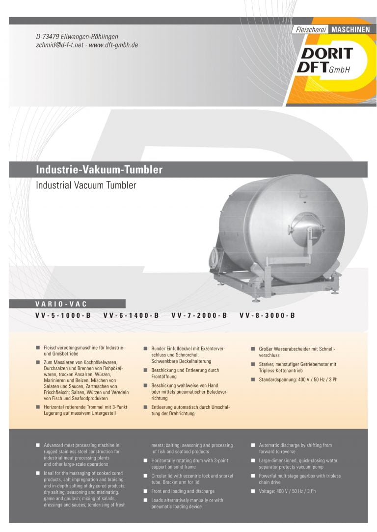 Dorit Industrial Vacuum Tumbler Brochure