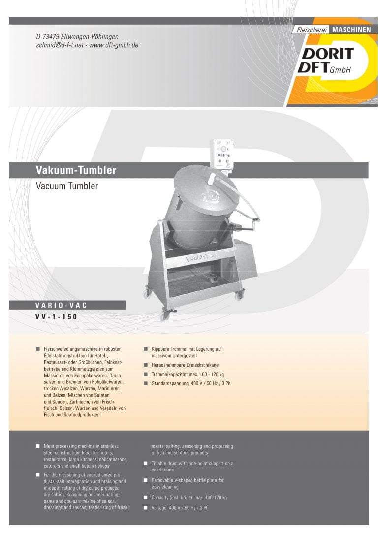Dorit VV-1-150 Vacuum Tumbler Brochure