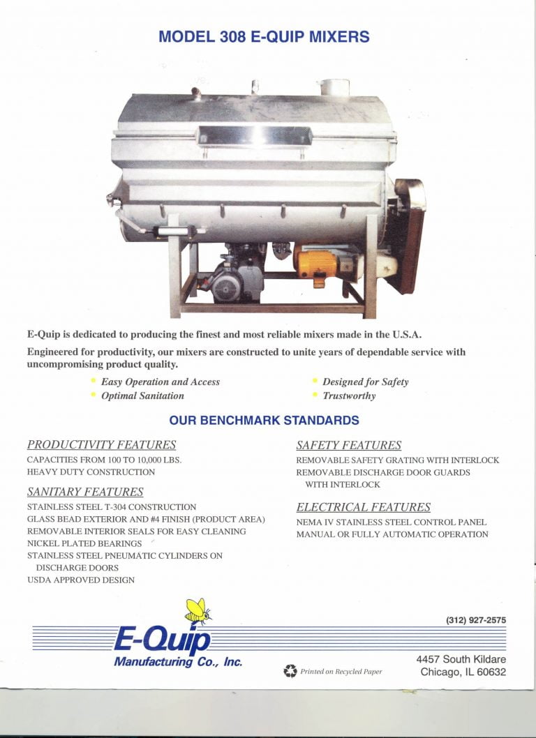 E-Quip 308 Mixers Brochure