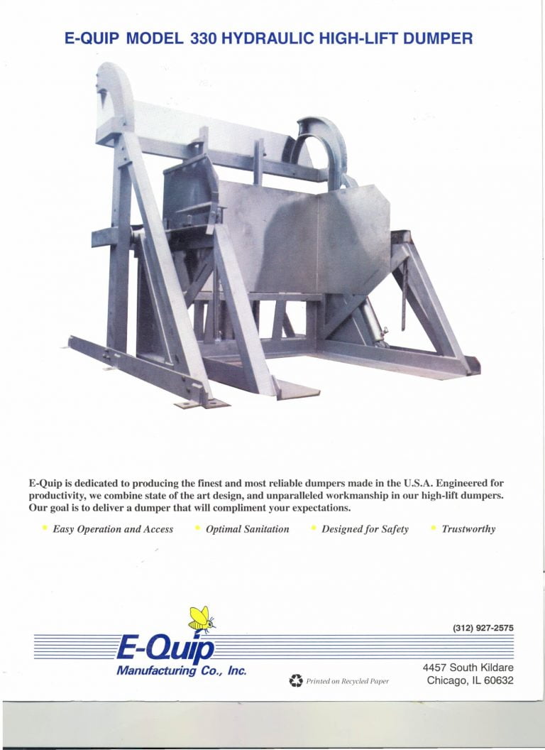 E-Quip 330 Hydraulic High-Lift Dumper Brochure