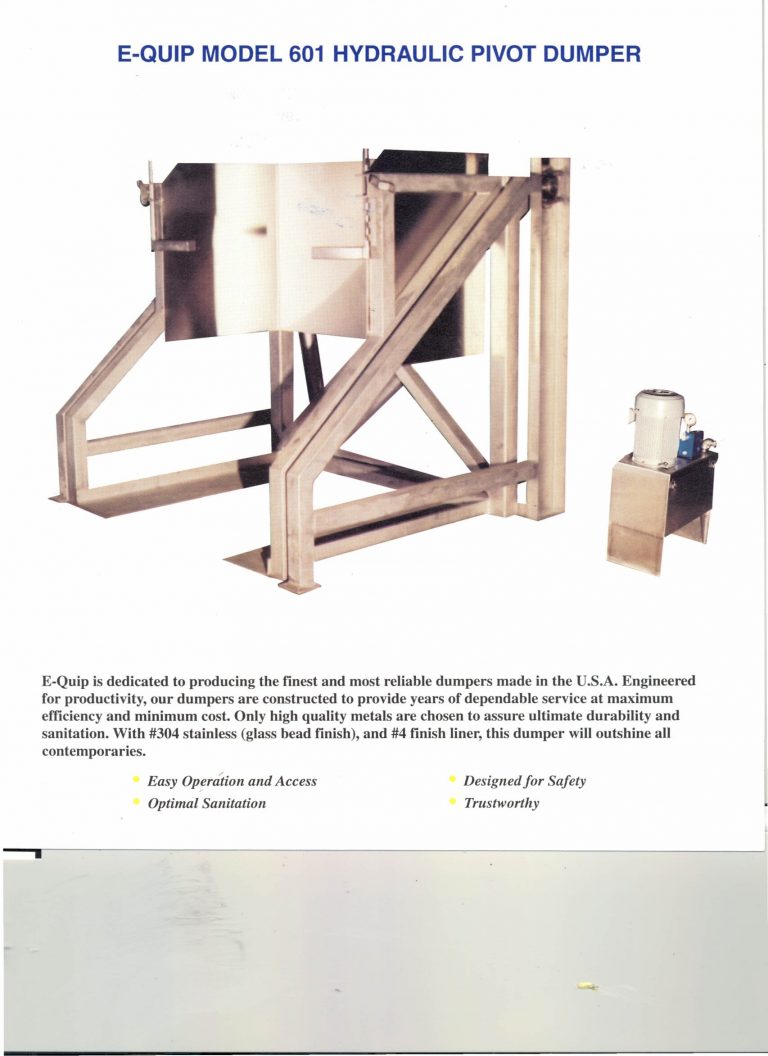 E-Quip 601 Hydraulic Pivot Dumper Brochure