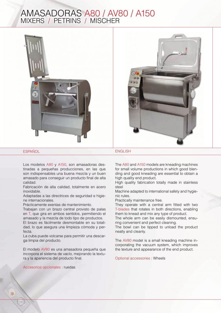 Fatosa A80/AV80/A150 Mixers Brochure