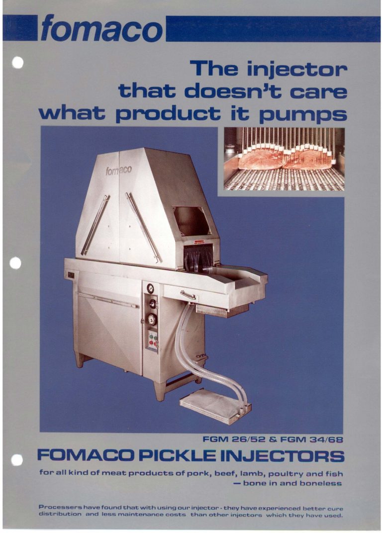 Fomaco FGM26/52 And FGM34/68 Pickle Injectors Brochure