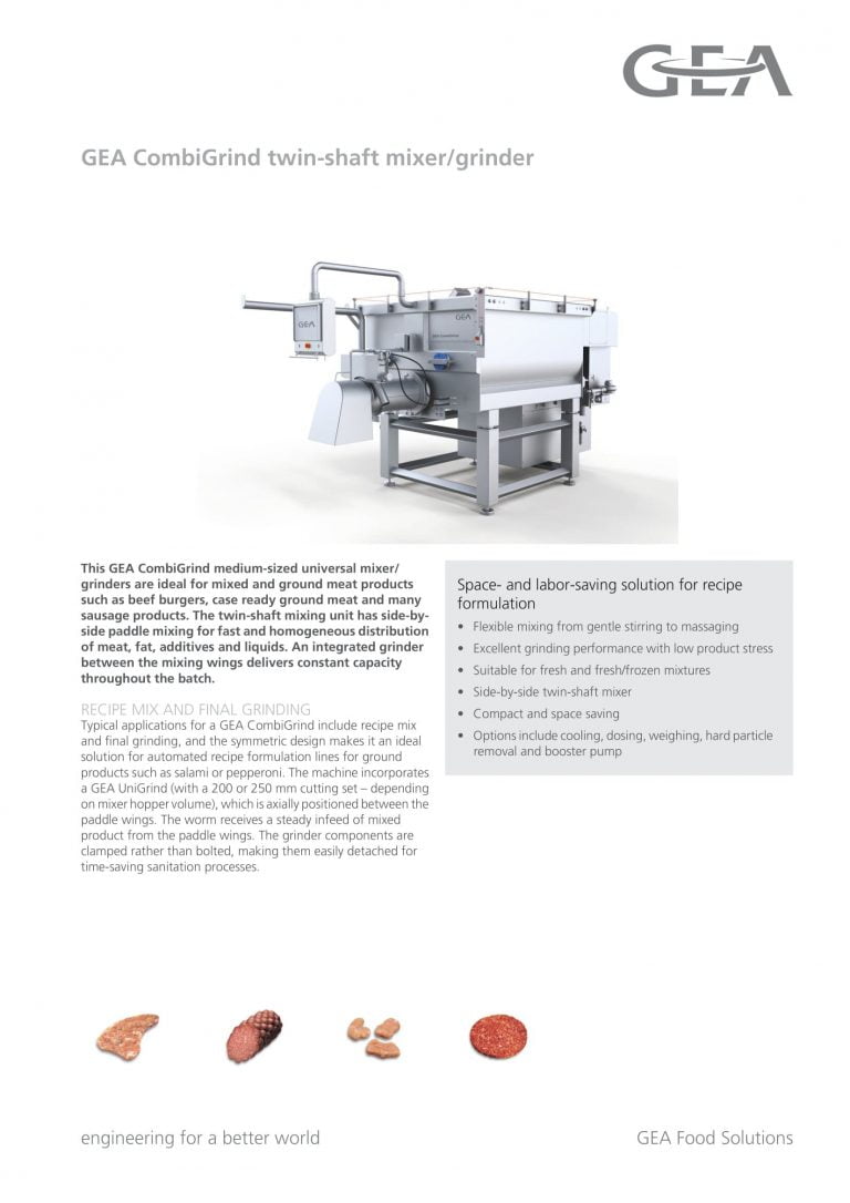 CFS CombiGrind Twin-Shaft Mixer/Grinder Brochure