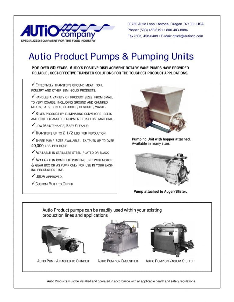 Autio Pumps And Pumping Units Brochure