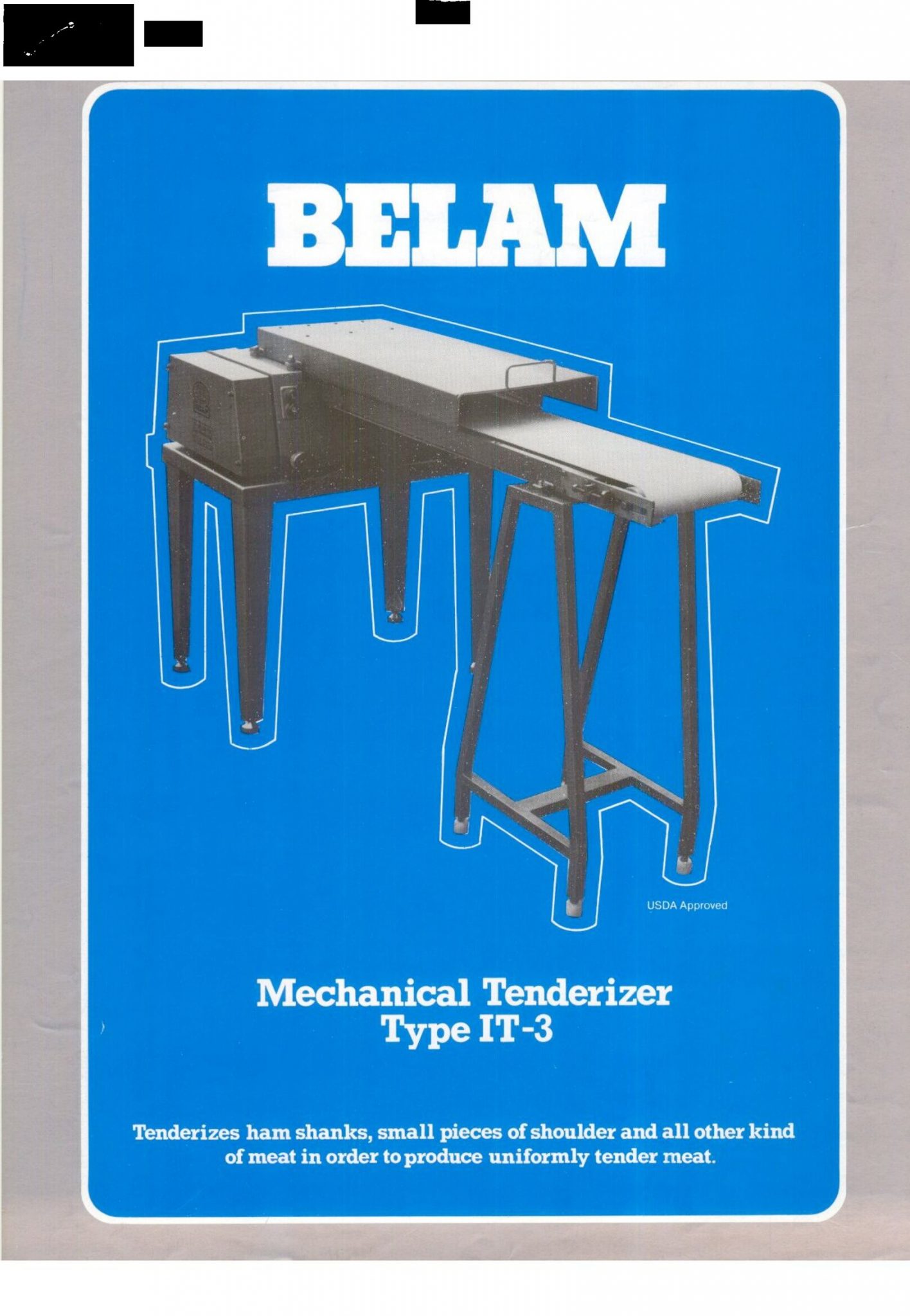 Belam IT3 Mechanical Tenderizer Brochure M&M Equipment Corp