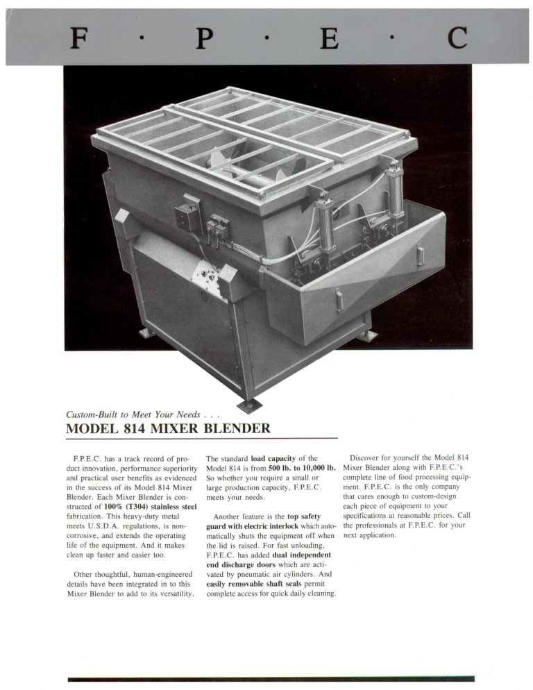 FPEC 814 Mixer Blender Brochure