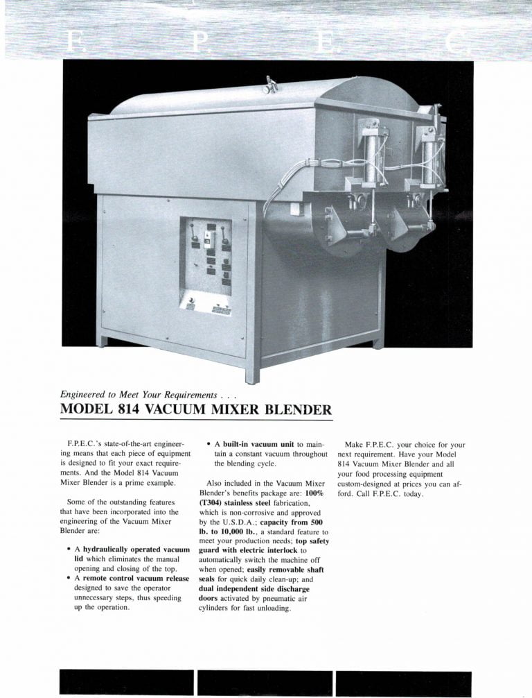 FPEC 814 Vacuum Mixer Blender Brochure