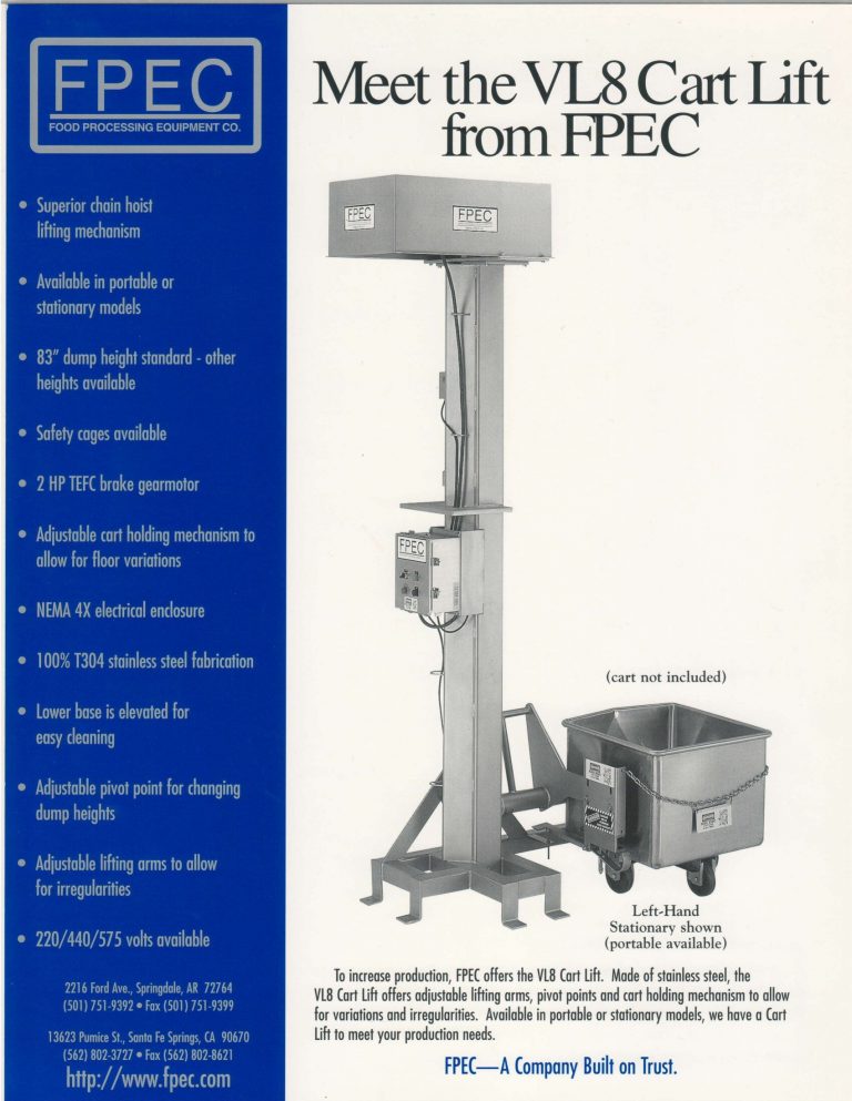 FPEC VL8 Cart Lift Brochure